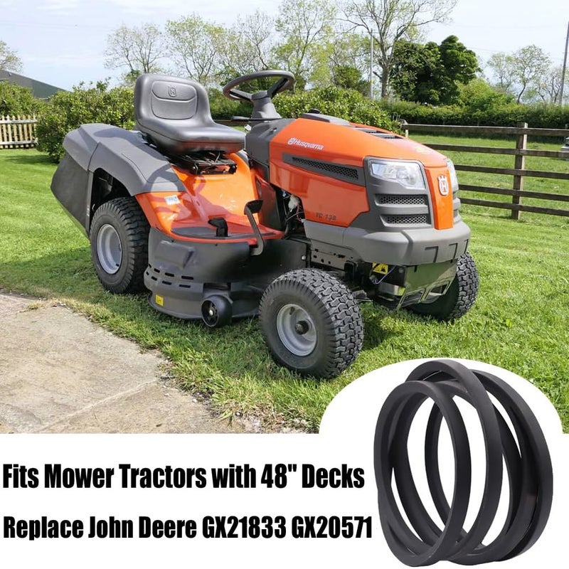 Annolai 48" Mower Deck Belt GX21833 GX20571 Mower Belt for John Deer D140 D150 D160 L120 L130 LA130 LA140 LA145 LA155 LA165 E140 E150 E160 X140 X165 X166, 1/2" X 141-1/8" - Image 2